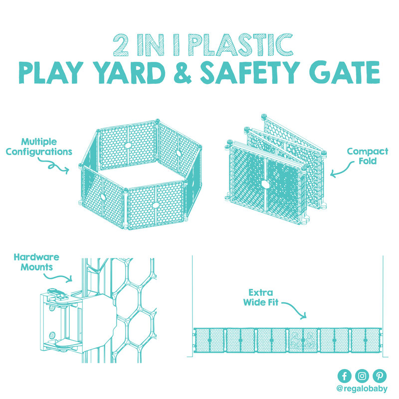 Regalo 192 Inch Plastic Play Yard Safety Gate & Reviews | Wayfair